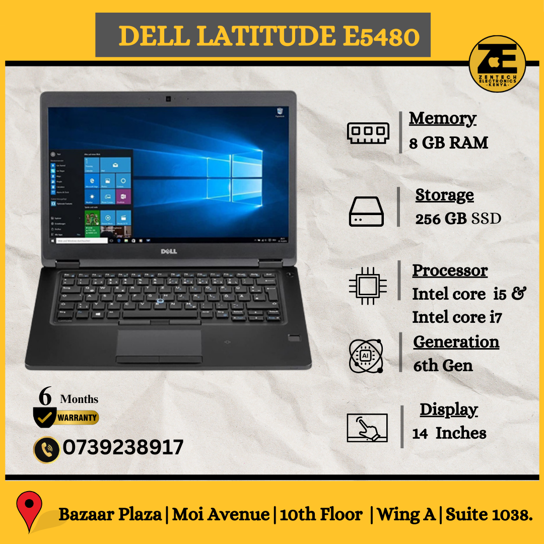 Dell Latitude E5480 laptop Core i5 6th Gen with 8GB RAM and 256GB SSD